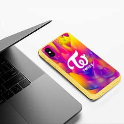 Чехол iPhone XS Max матовый TWICE, цвет: 3D-желтый — фото 2