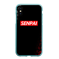 Чехол iPhone XS Max матовый СЕМПАЙ - SENPAI, цвет: 3D-мятный