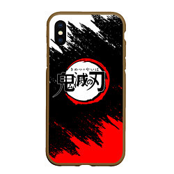 Чехол iPhone XS Max матовый KIMETSU NO YAIBA, цвет: 3D-коричневый