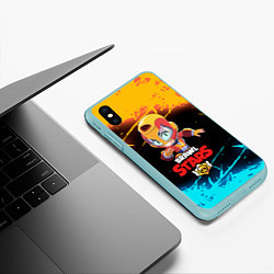 Чехол iPhone XS Max матовый BRAWL STARS MAX, цвет: 3D-мятный — фото 2