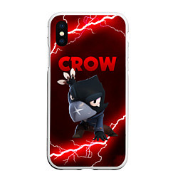 Чехол iPhone XS Max матовый BRAWL STARS CROW, цвет: 3D-белый