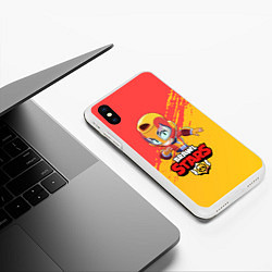 Чехол iPhone XS Max матовый BRAWL STARS MAX, цвет: 3D-белый — фото 2