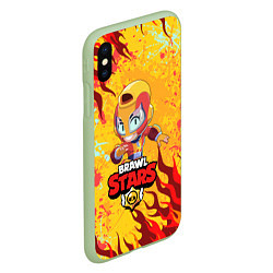 Чехол iPhone XS Max матовый BRAWL STARS MAX, цвет: 3D-салатовый — фото 2