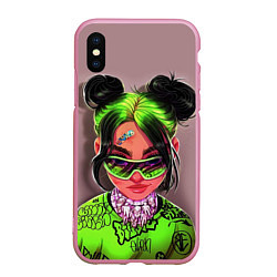 Чехол iPhone XS Max матовый BILLIE EILISH, цвет: 3D-розовый