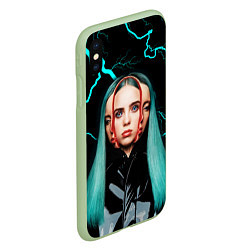 Чехол iPhone XS Max матовый BILLIE EILISH, цвет: 3D-салатовый — фото 2