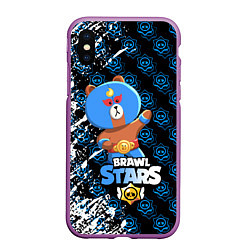 Чехол iPhone XS Max матовый BRAWL STARS EL BROWN, цвет: 3D-фиолетовый