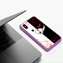 Чехол iPhone XS Max матовый MONOKUMA, цвет: 3D-фиолетовый — фото 2