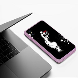 Чехол iPhone XS Max матовый Monokuma paint, цвет: 3D-сиреневый — фото 2