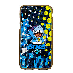 Чехол iPhone XS Max матовый BRAWL STARS ЛЕОН ШАРК, цвет: 3D-коричневый