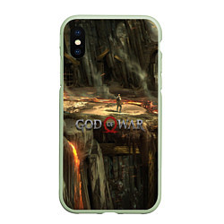 Чехол iPhone XS Max матовый GOD OF WAR, цвет: 3D-салатовый