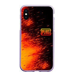 Чехол iPhone XS Max матовый PUBG, цвет: 3D-светло-сиреневый