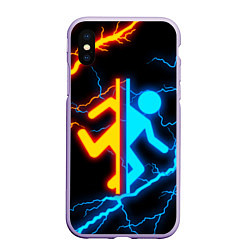 Чехол iPhone XS Max матовый PORTAL, цвет: 3D-светло-сиреневый