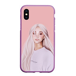 Чехол iPhone XS Max матовый Ariana Grande Ариана Гранде, цвет: 3D-фиолетовый