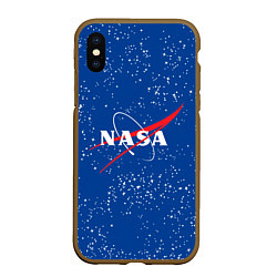 Чехол iPhone XS Max матовый NASA, цвет: 3D-коричневый