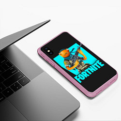 Чехол iPhone XS Max матовый Fortnite, цвет: 3D-розовый — фото 2
