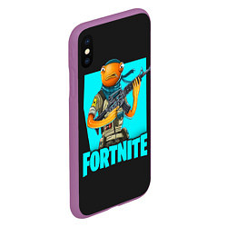 Чехол iPhone XS Max матовый Fortnite, цвет: 3D-фиолетовый — фото 2