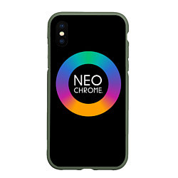 Чехол iPhone XS Max матовый NEO CHROME, цвет: 3D-темно-зеленый