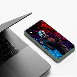 Чехол iPhone XS Max матовый Fortnite 004, цвет: 3D-темно-зеленый — фото 2