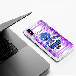 Чехол iPhone XS Max матовый BRAWL STARS LEON ОБОРОТЕНЬ, цвет: 3D-белый — фото 2