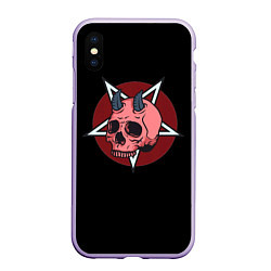 Чехол iPhone XS Max матовый Devil, цвет: 3D-светло-сиреневый