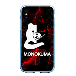 Чехол iPhone XS Max матовый MONOKUMA, цвет: 3D-голубой