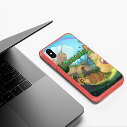 Чехол iPhone XS Max матовый Terraria, цвет: 3D-красный — фото 2