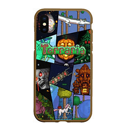 Чехол iPhone XS Max матовый Terraria, цвет: 3D-коричневый