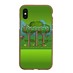 Чехол iPhone XS Max матовый Terraria, цвет: 3D-коричневый