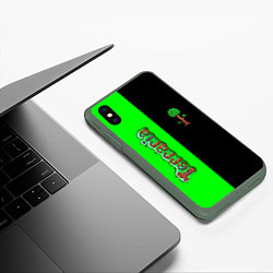 Чехол iPhone XS Max матовый Terraria, цвет: 3D-темно-зеленый — фото 2