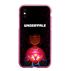 Чехол iPhone XS Max матовый UNDERTALE FRISK, цвет: 3D-малиновый