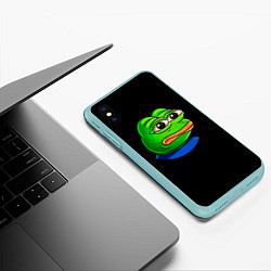 Чехол iPhone XS Max матовый Frog, цвет: 3D-мятный — фото 2