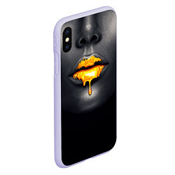 Чехол iPhone XS Max матовый Мода: Губы, цвет: 3D-светло-сиреневый — фото 2