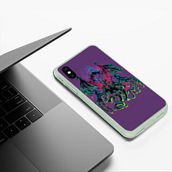 Чехол iPhone XS Max матовый Ктулху, цвет: 3D-салатовый — фото 2