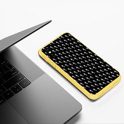 Чехол iPhone XS Max матовый LiL PEEP Pattern, цвет: 3D-желтый — фото 2
