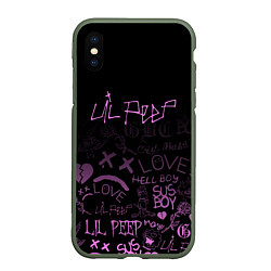 Чехол iPhone XS Max матовый LIL PEEP, цвет: 3D-темно-зеленый