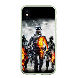 Чехол iPhone XS Max матовый Battlefield, цвет: 3D-салатовый