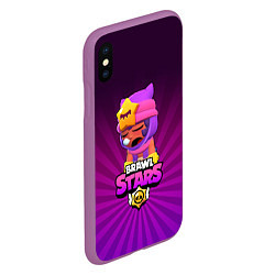 Чехол iPhone XS Max матовый Brawl stars sandy, цвет: 3D-фиолетовый — фото 2