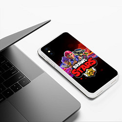 Чехол iPhone XS Max матовый BRAWL STARS, цвет: 3D-белый — фото 2