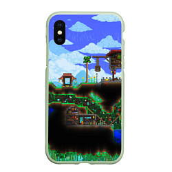 Чехол iPhone XS Max матовый TERRARIA EXCLUSIVE, цвет: 3D-салатовый