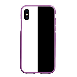 Чехол iPhone XS Max матовый ПРОСТО ЧЁРНО-БЕЛЫЙ, цвет: 3D-фиолетовый