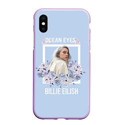 Чехол iPhone XS Max матовый Billie Eilish, цвет: 3D-сиреневый