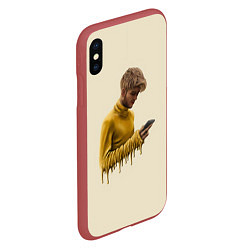 Чехол iPhone XS Max матовый Lil Peep, цвет: 3D-красный — фото 2