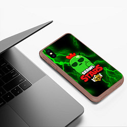 Чехол iPhone XS Max матовый Brawl Stars, цвет: 3D-коричневый — фото 2