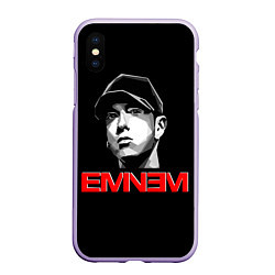 Чехол iPhone XS Max матовый Eminem, цвет: 3D-светло-сиреневый