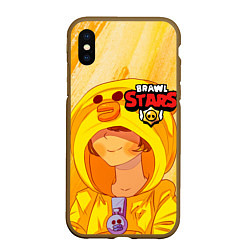 Чехол iPhone XS Max матовый AniBrawlStars Leon Sally, цвет: 3D-коричневый