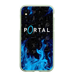 Чехол iPhone XS Max матовый PORTAL, цвет: 3D-салатовый