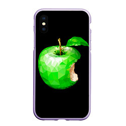 Чехол iPhone XS Max матовый Яблоко, цвет: 3D-светло-сиреневый