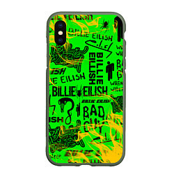 Чехол iPhone XS Max матовый BILLIE EILISH, цвет: 3D-темно-зеленый