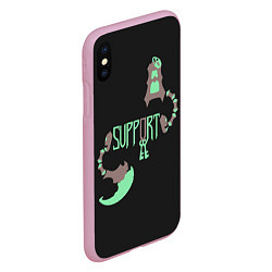Чехол iPhone XS Max матовый Support, цвет: 3D-розовый — фото 2