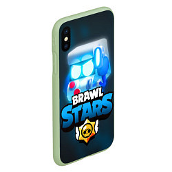 Чехол iPhone XS Max матовый BRAWL STARS 8 BIT, цвет: 3D-салатовый — фото 2